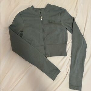 Bo + Tee double zipper crop workout jacket